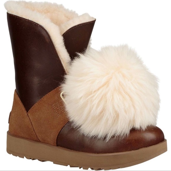 Women’s UGG ISLEY WATERPROOF CHESTNUT SHORT BOOTS #5.5 - Picture 1 of 7